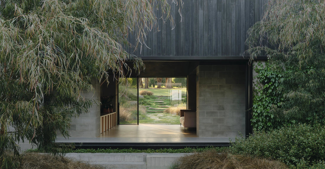 A dreamy inspiration of what charred timber looks like on a modern application.